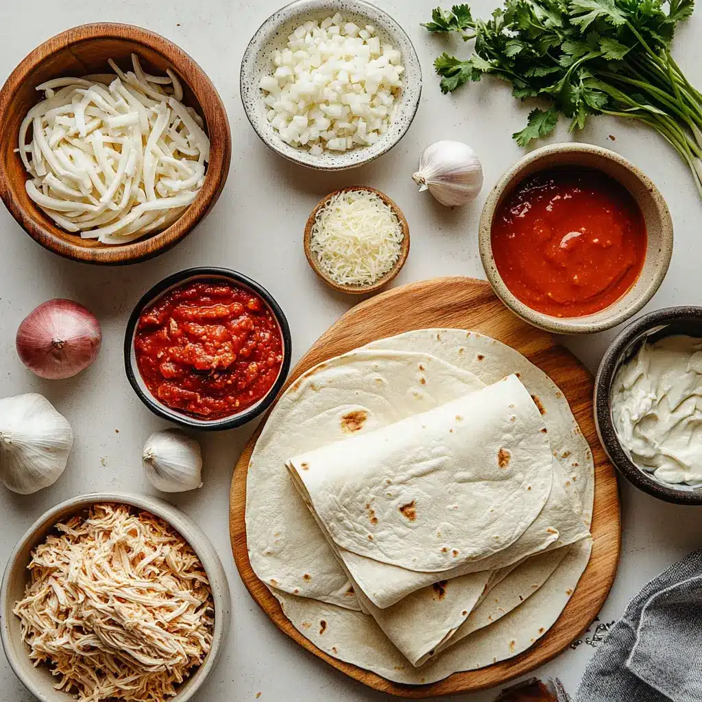 A golden, bubbly pan of creamy chicken enchiladas, fresh out of the oven and garnished with cilantro.