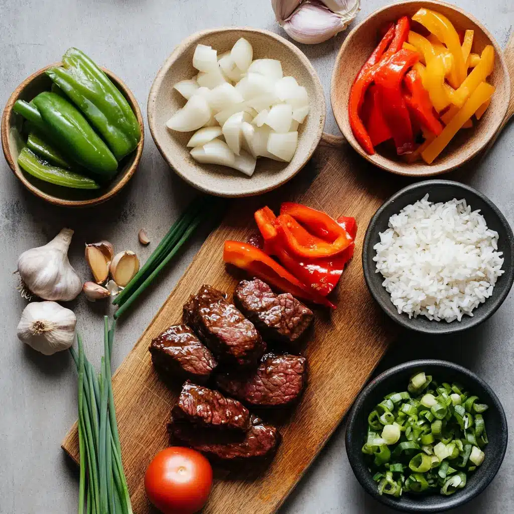 Chinese Pepper Steak with Onions: Easy and Delicious 4 Vibrant Chinese Pepper Steak with Onions served over white rice, featuring tender beef, bright bell peppers, and savory sauce.