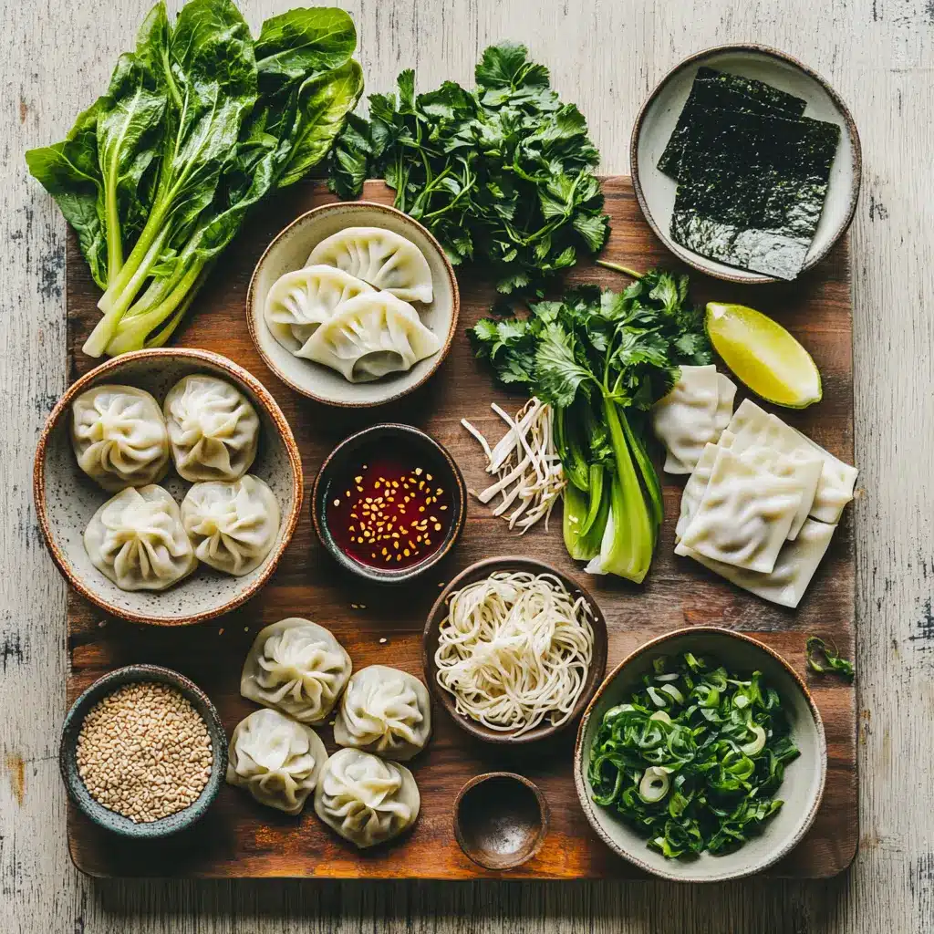 Easy Dumpling Soup Recipe: Quick and Irresistible Comfort 6 Close-up of a steaming bowl of Easy Dumpling Soup with gyoza, noodles, and bok choy