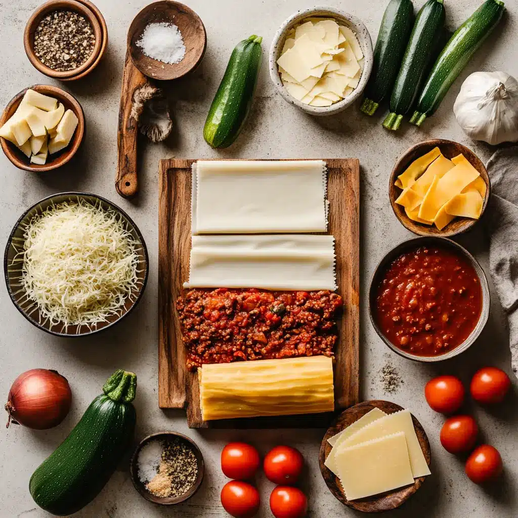 EASY HEALTHY LASAGNA centered hero view, clean and uncluttered