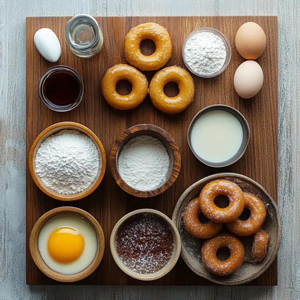 Delicious homemade glazed air fryer donuts with a golden crust and sweet vanilla glaze