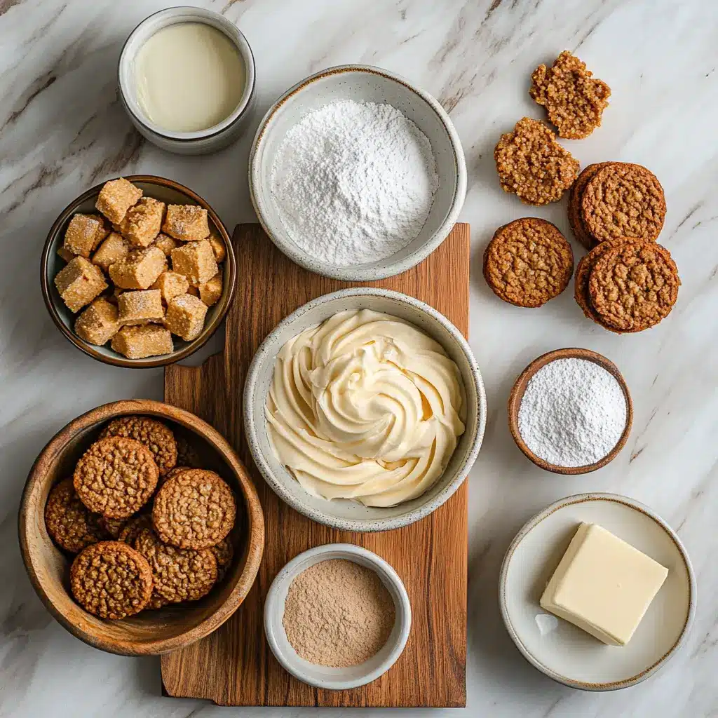 NO BAKE BISCOFF CHEESECAKE centered hero view, clean and uncluttered