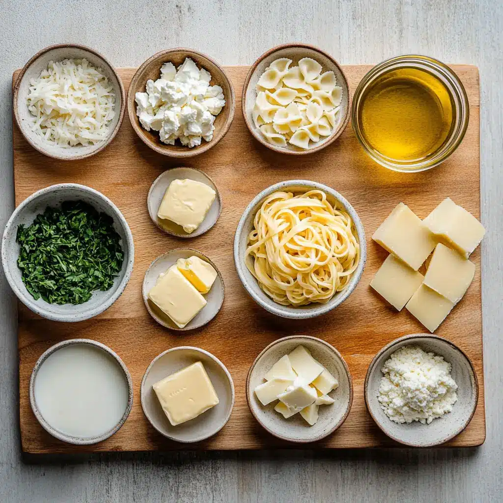 Creamy garlic pasta dish in a single pot, ready to serve