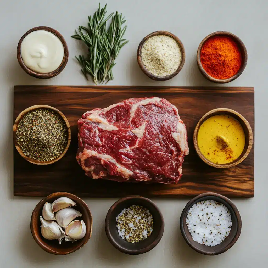 Perfect Ribeye Roast for a Delicious Family Feast 6 Close-up of a perfectly cooked ribeye roast, centered hero view, clean and uncluttered