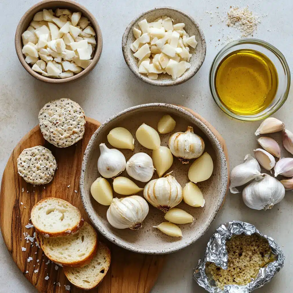 ROASTED GARLIC IN AIR FRYER centered hero view, clean and uncluttered