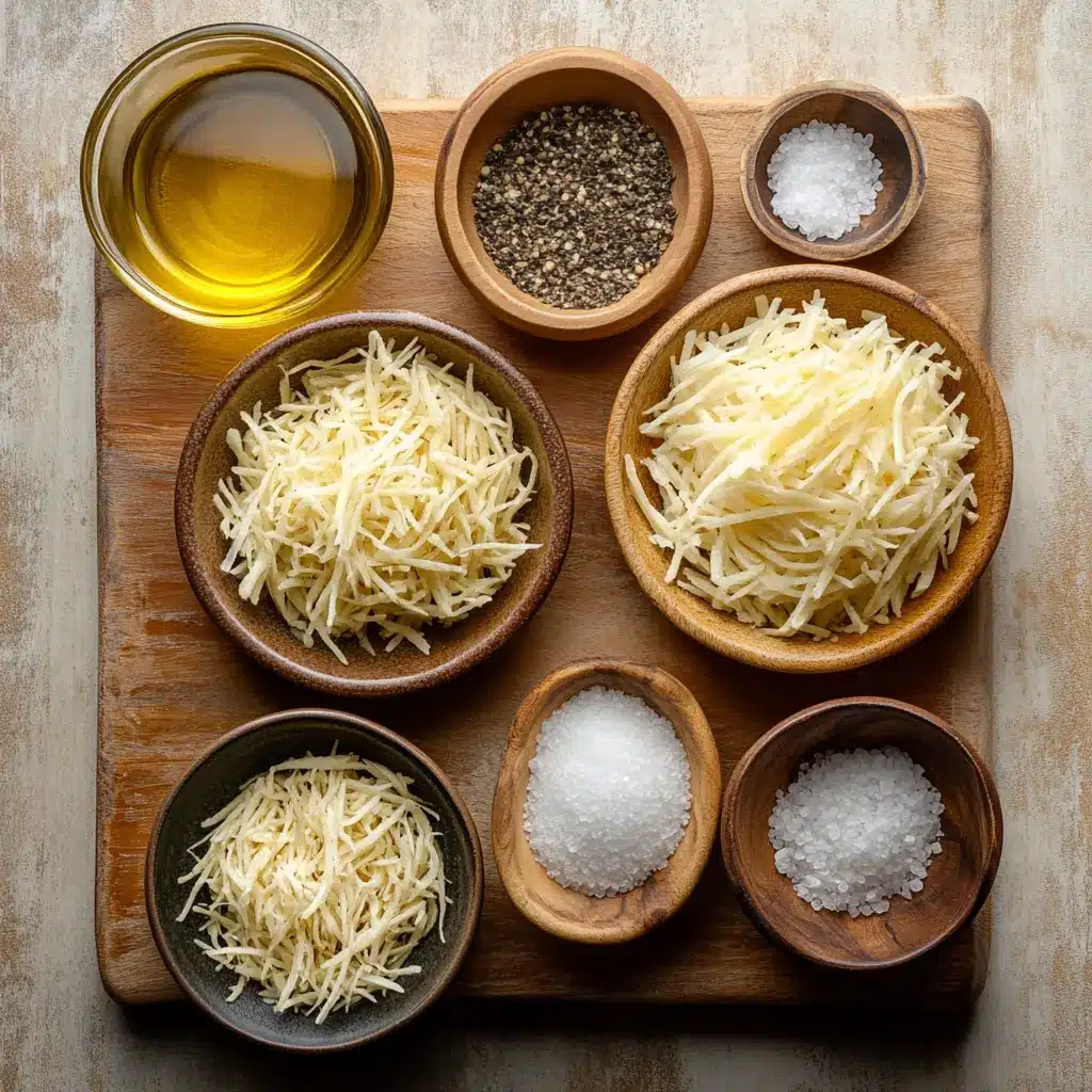 SHREDDED HASHBROWNS IN AIR FRYER centered hero view, clean and uncluttered