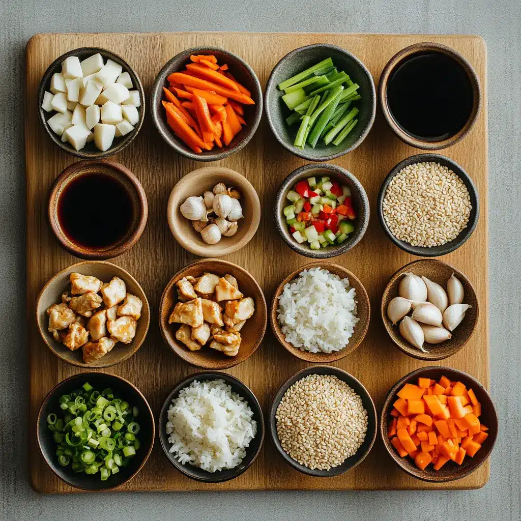 A vibrant Teriyaki Chicken Rice Bowl, showcasing glazed chicken, fresh vegetables, and fluffy rice.