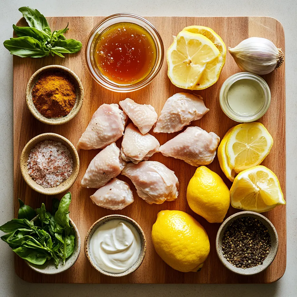 Close-up of golden brown yogurt marinated chicken, perfectly cooked and glistening, ready to serve