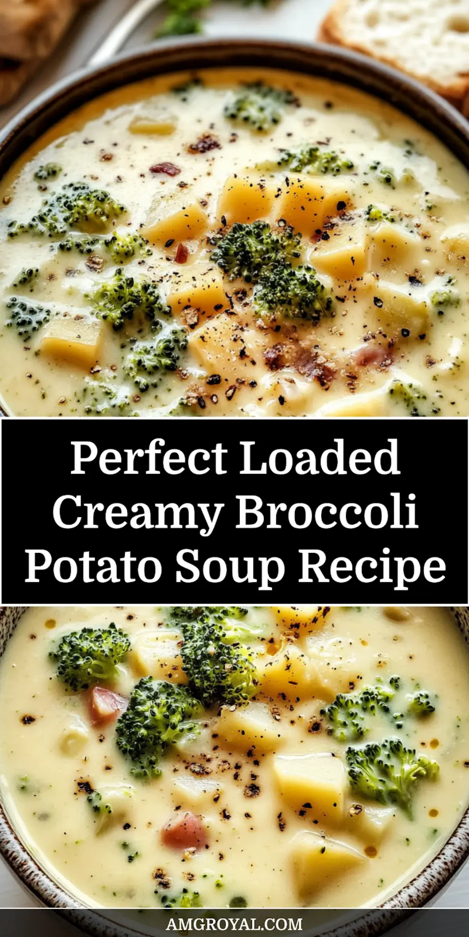 Loaded Creamy Broccoli Potato Soup for Cozy Nights 7 LOADED CREAMY BROCCOLI POTATO SOUP centered hero view, clean and uncluttered
