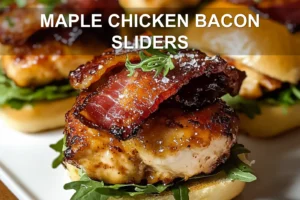 Maple Chicken Bacon Sliders: Easy and Delicious Recipe MAPLE CHICKEN BACON SLIDERS centered hero view, clean and uncluttered