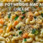 ONE POT VEGGIE MAC AND CHEESE centered hero view, clean and uncluttered