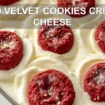 RED VELVET COOKIES CREAM CHEESE centered hero view, clean and uncluttered