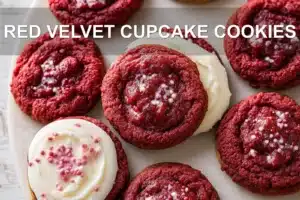 Red Velvet Cupcake Cookies Irresistible Recipe Guide Now RED VELVET CUPCAKE COOKIES centered hero view, clean and uncluttered