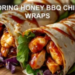 SAVORING HONEY BBQ CHICKEN WRAPS centered hero view, clean and uncluttered