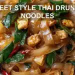 STREET STYLE THAI DRUNKEN NOODLES centered hero view, clean and uncluttered