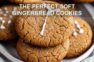 THE PERFECT SOFT GINGERBREAD COOKIES centered hero view, clean and uncluttered
