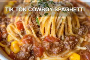 TIK TOK COWBOY SPAGHETTI centered hero view, clean and uncluttered