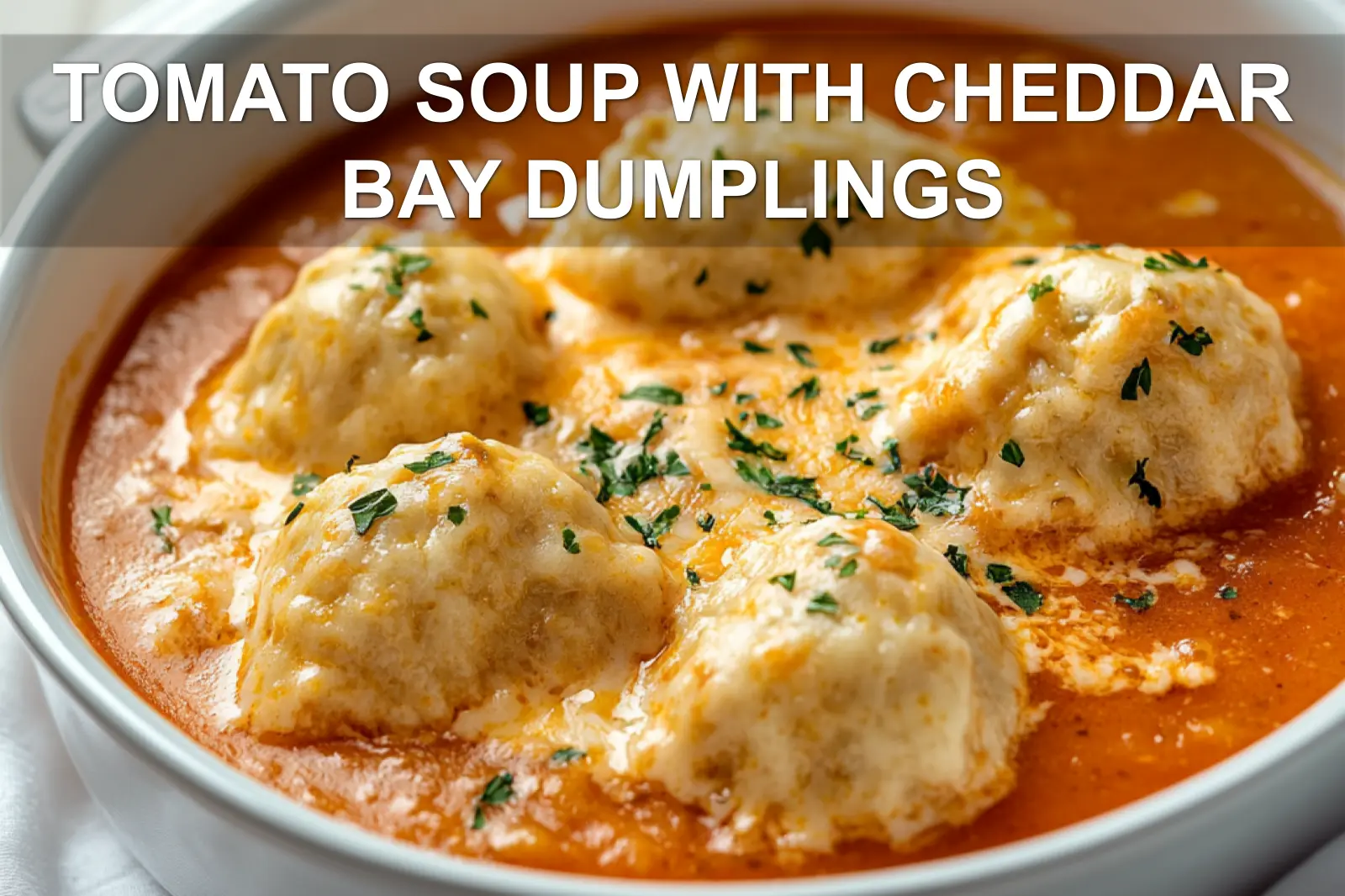 Tomato Soup with Cheddar Bay Dumplings: Easy and Delicious