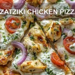 TZATZIKI CHICKEN PIZZA centered hero view, clean and uncluttered