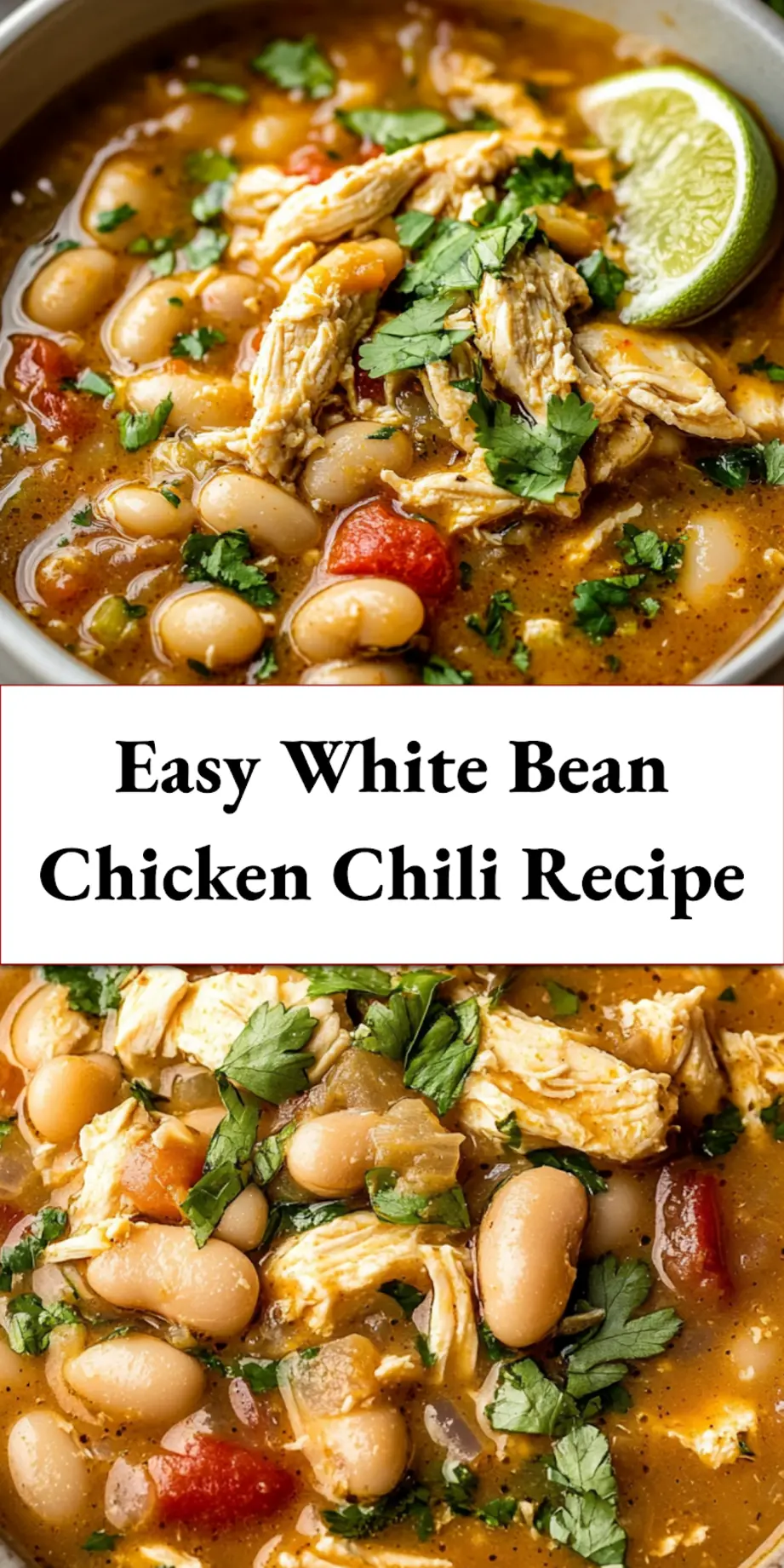 WHITE BEAN CHICKEN CHILI centered hero view, clean and uncluttered
