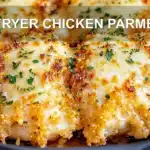 AIR FRYER CHICKEN PARMESAN centered hero view, clean and uncluttered
