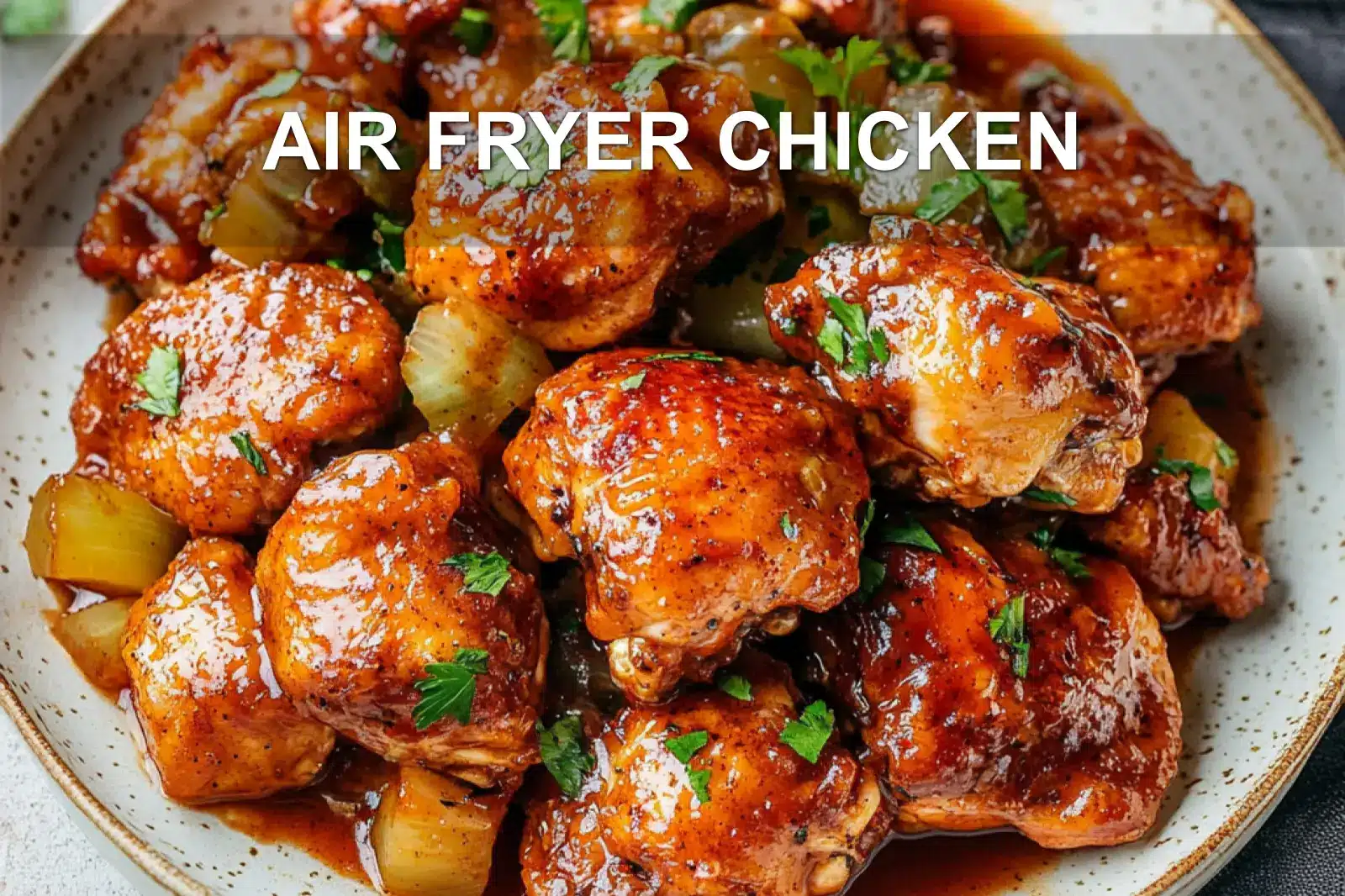 AIR FRYER CHICKEN centered hero view, clean and uncluttered