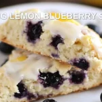 AMAZING LEMON BLUEBERRY SCONES centered hero view, clean and uncluttered