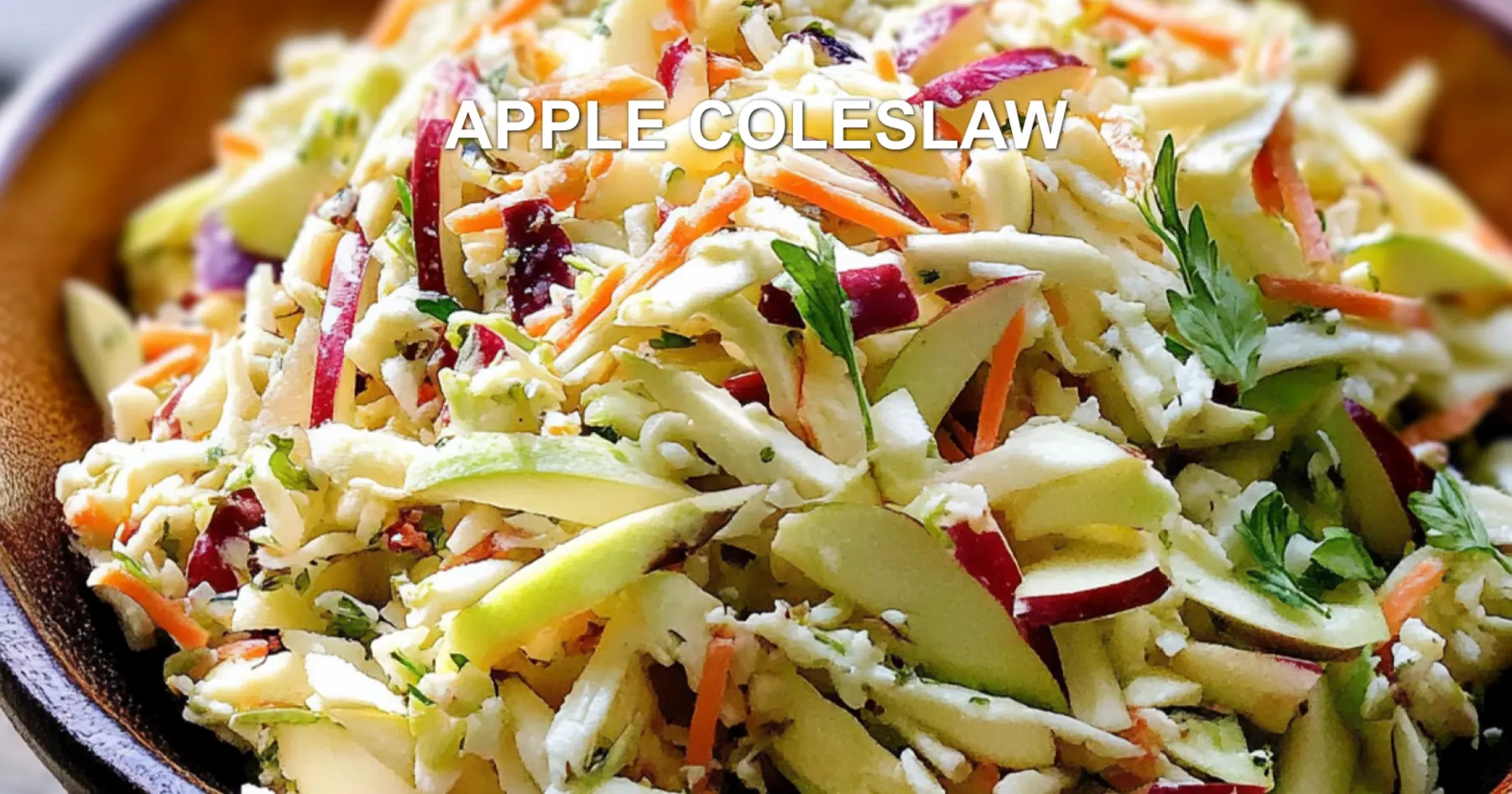APPLE COLESLAW centered hero view, clean and uncluttered