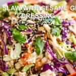 ASIAN SLAW WITH SESAME GINGER DRESSING centered hero view, clean and uncluttered