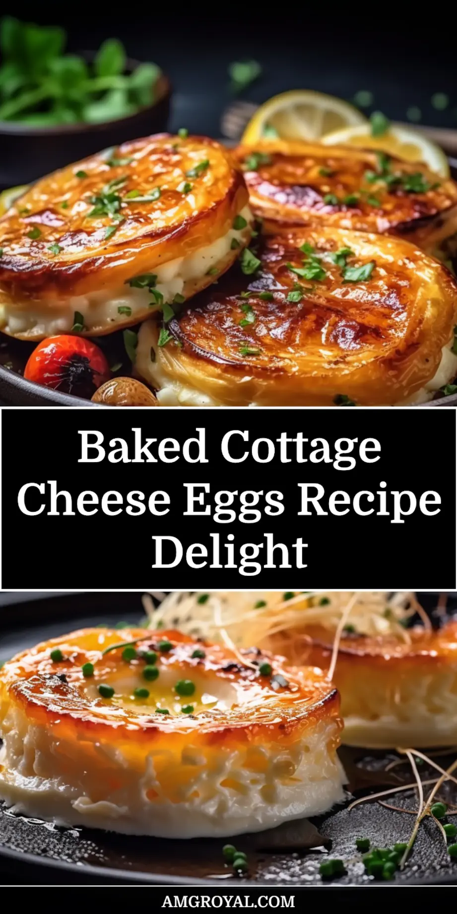 Baked Cottage Cheese Eggs: A Delicious Protein Breakfast 7 BAKED COTTAGE CHEESE EGGS centered hero view, clean and uncluttered_pin