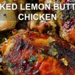 BAKED LEMON BUTTER CHICKEN centered hero view, clean and uncluttered
