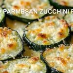 BAKED PARMESAN ZUCCHINI RECIPE centered hero view, clean and uncluttered