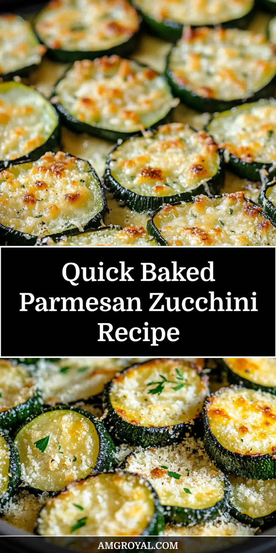Close-up of baked parmesan zucchini slices with golden crust
