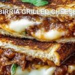 BIRRIA GRILLED CHEESE centered hero view, clean and uncluttered