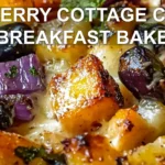 BLUEBERRY COTTAGE CHEESE BREAKFAST BAKE centered hero view, clean and uncluttered