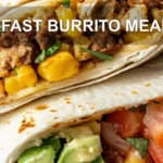 BREAKFAST BURRITO MEAL PREP centered hero view, clean and uncluttered