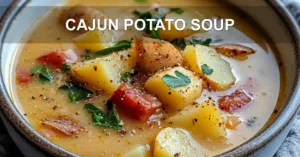 CAJUN POTATO SOUP centered hero view, clean and uncluttered