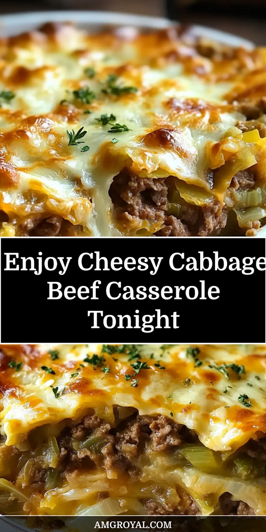 Cheesy Cabbage Beef Casserole for a Delicious Meal 7 Cheesy cabbage beef casserole fresh from the oven with golden melted cheese on top