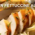 CHICKEN FETTUCCINE ALFREDO centered hero view, clean and uncluttered