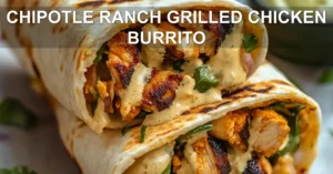 CHIPOTLE RANCH GRILLED CHICKEN BURRITO centered hero view, clean and uncluttered