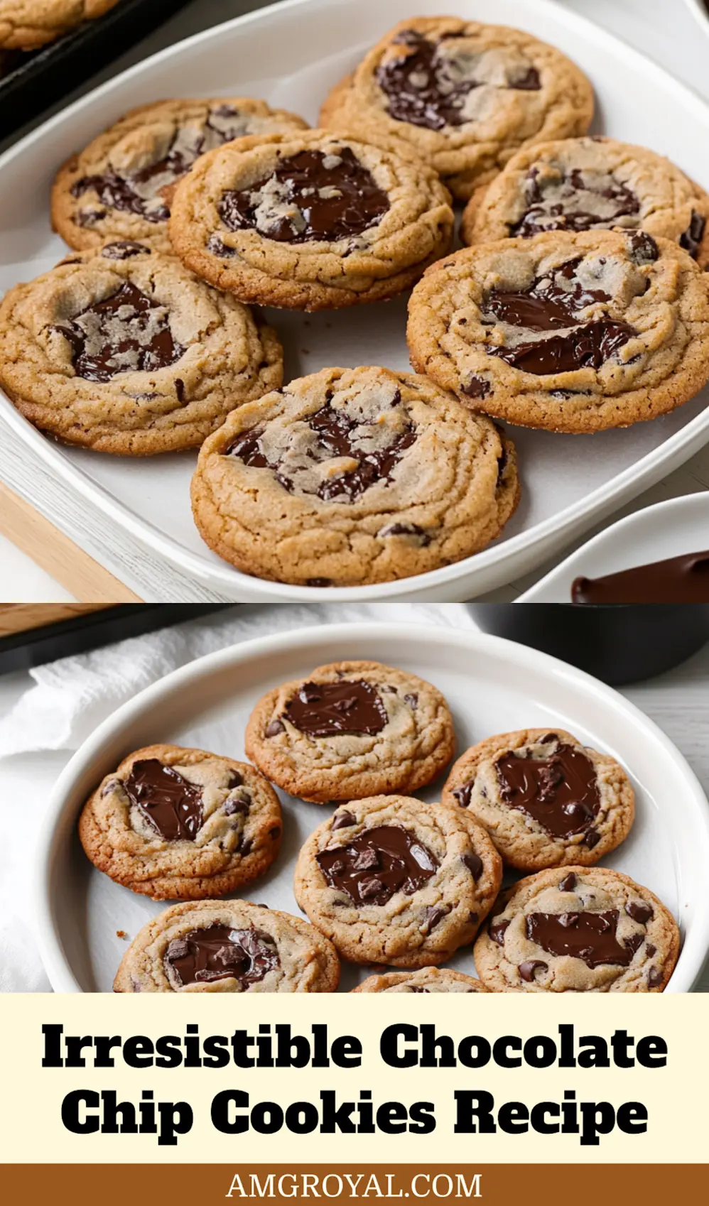 Chocolate Chip Cookies: Easy Delicious Gooey Treat 7 A delightful stack of soft and chewy chocolate chip cookies, perfect for sharing on social media.