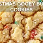CHRISTMAS GOOEY BUTTER COOKIES centered hero view, clean and uncluttered