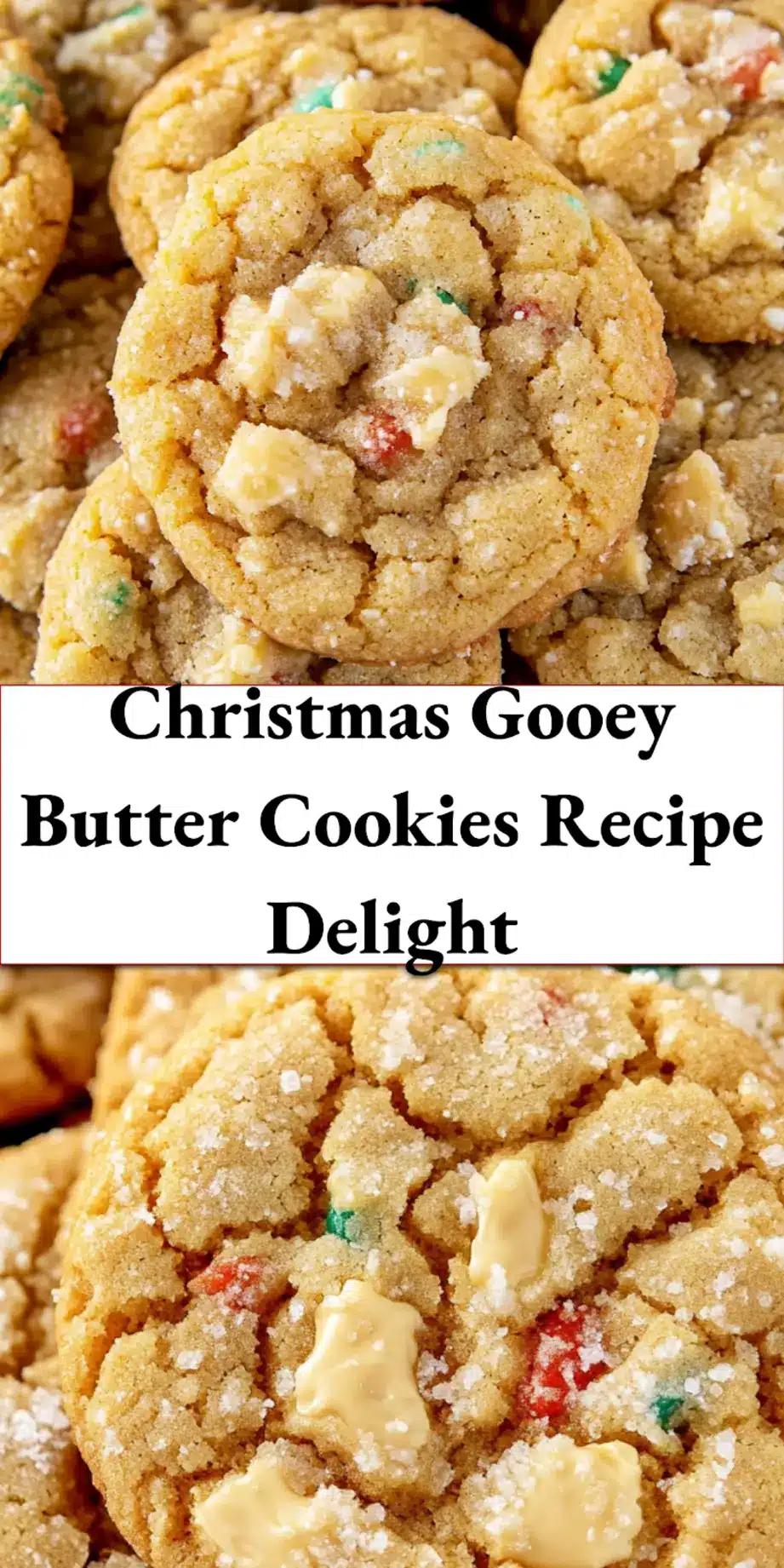 Christmas Gooey Butter Cookies Recipe Youll Love 7 A festive display of Christmas Gooey Butter Cookies, dusted with powdered sugar and ready for holiday sharing.
