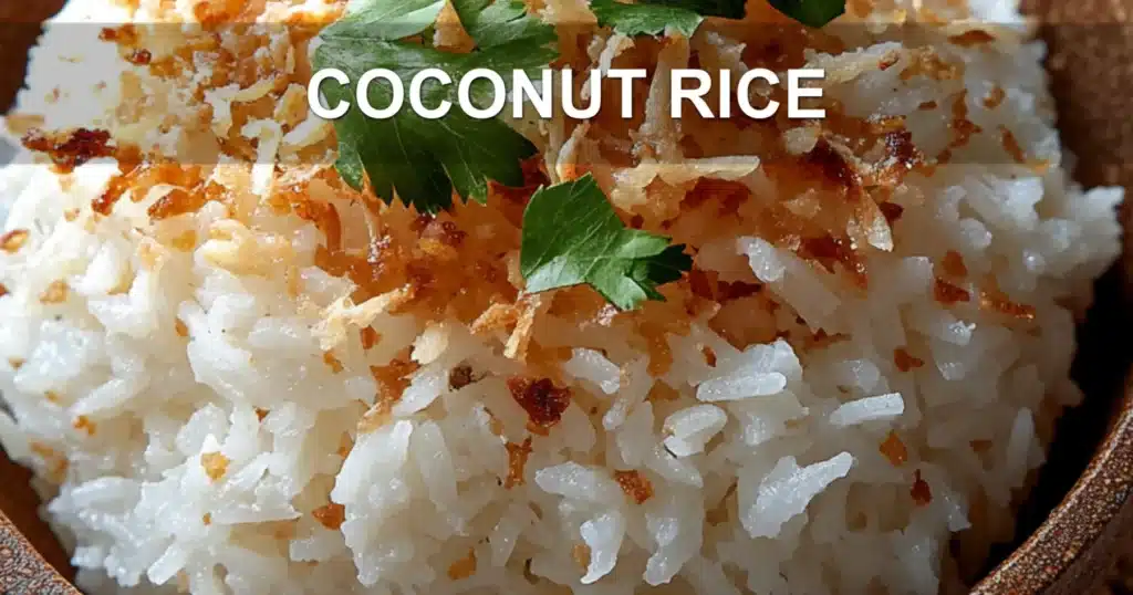 COCONUT RICE centered hero view, clean and uncluttered