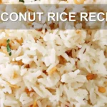 COCONUT RICE RECIPE centered hero view, clean and uncluttered