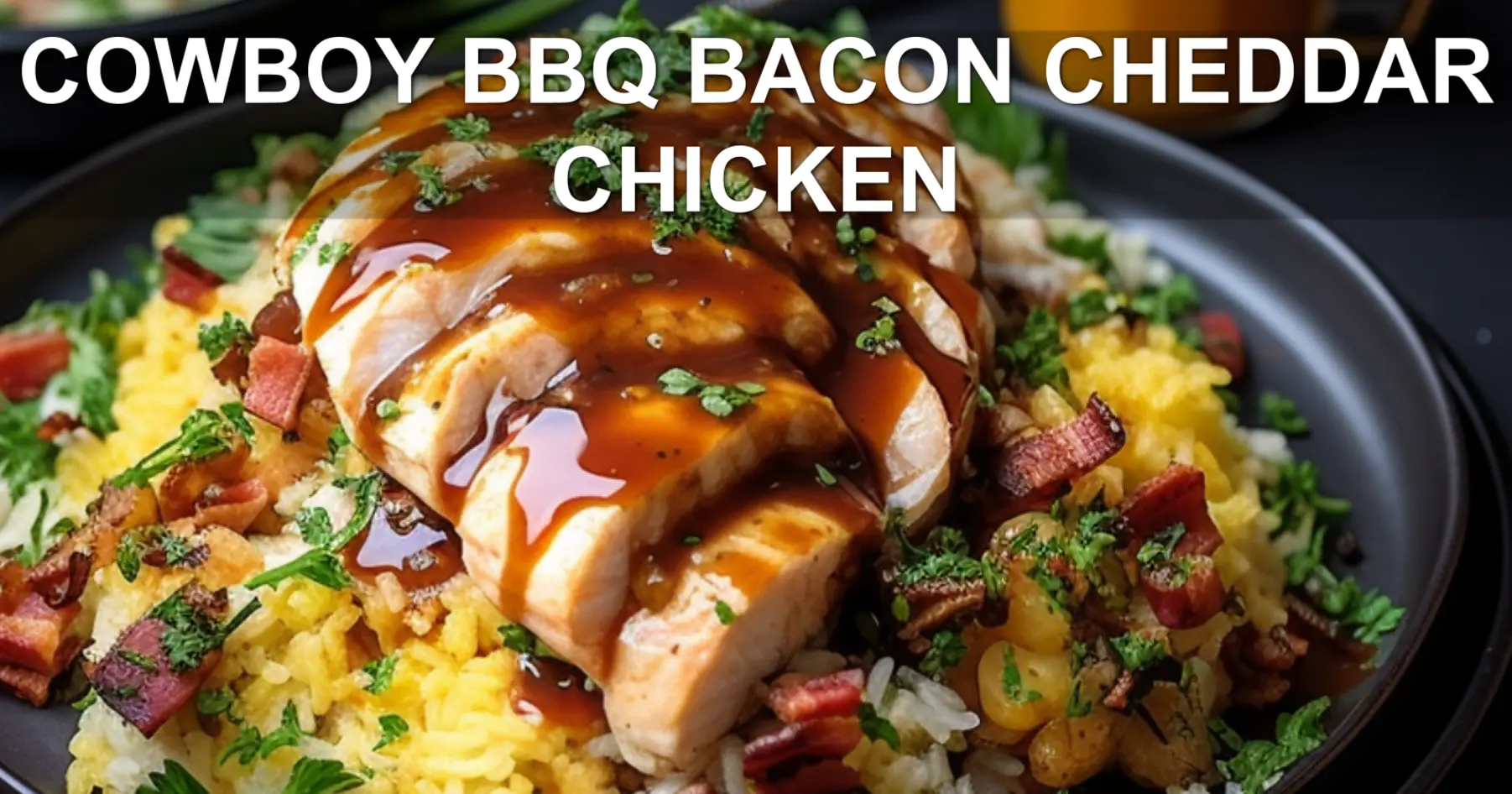COWBOY BBQ BACON CHEDDAR CHICKEN centered hero view, clean and uncluttered