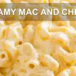 CREAMY MAC AND CHEESE centered hero view, clean and uncluttered
