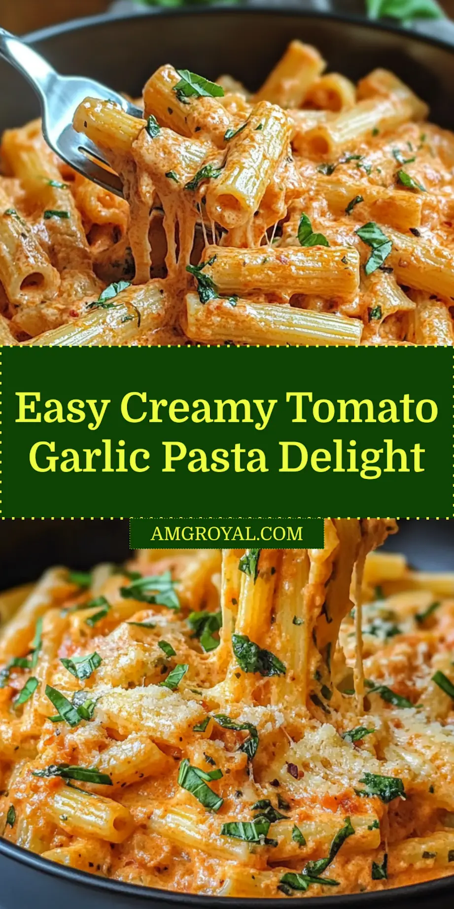 Creamy Tomato Garlic Pasta Recipe for a Delicious Meal 7 Delicious serving of creamy tomato garlic pasta in a bowl with fresh basil garnish