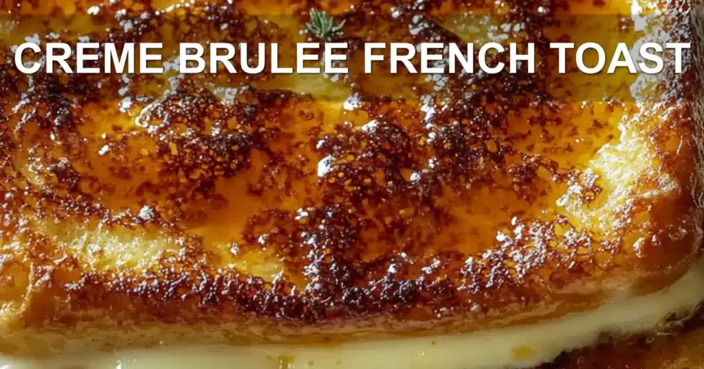 CREME BRULEE FRENCH TOAST centered hero view, clean and uncluttered