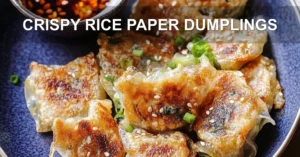 CRISPY RICE PAPER DUMPLINGS centered hero view, clean and uncluttered